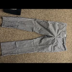 White & Black Stripped Dress Pants